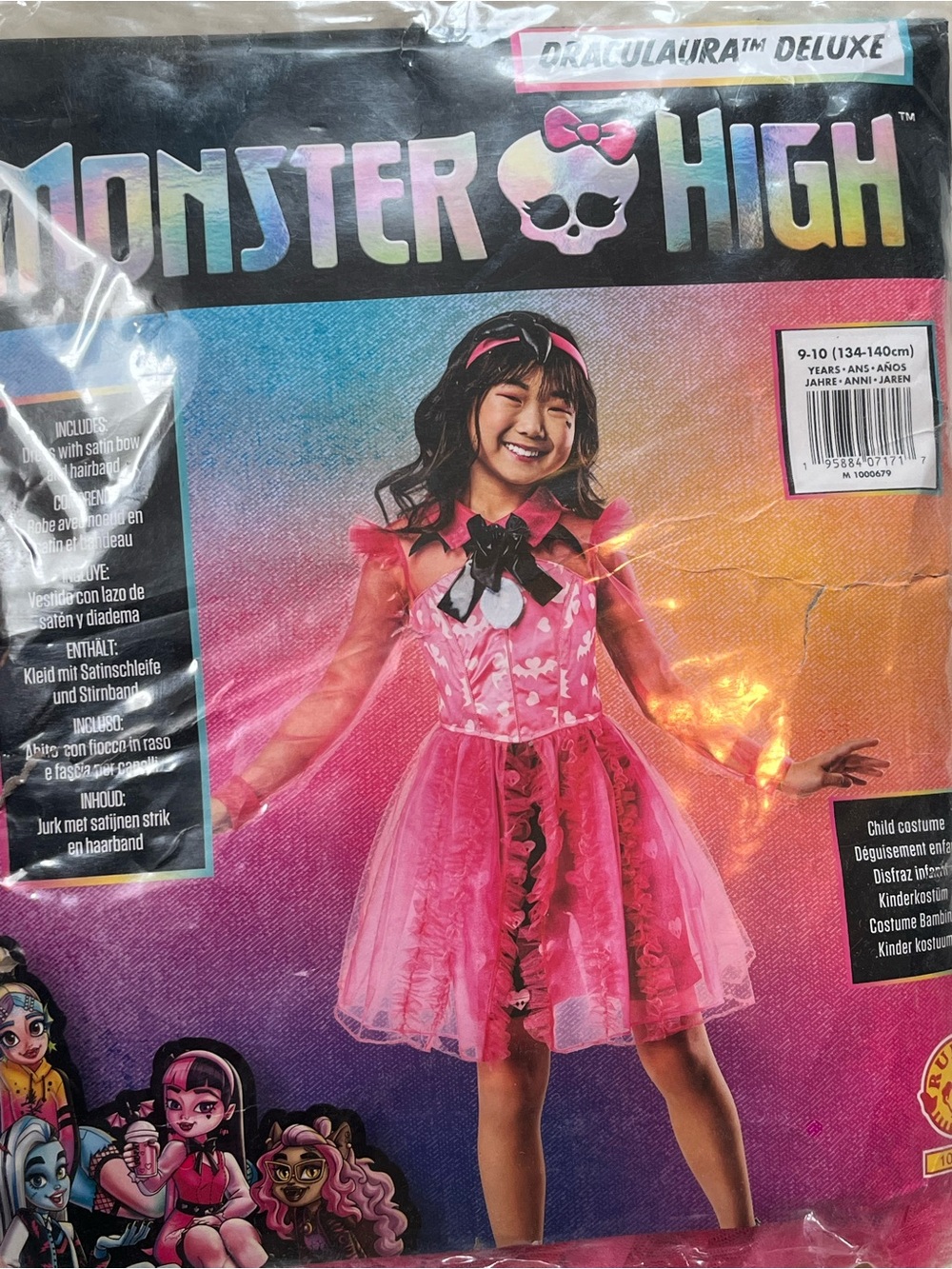 NIB Monster High Draculaura Deluxe Costume Size 9/10 Kids
